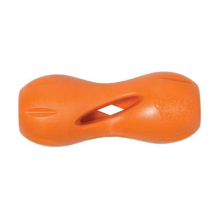 WEST PAW West Paw 8000387 Zogoflex Orange Qwizl Synthetic Rubber Dog Treat Toy & Dispenser; Large 8000387